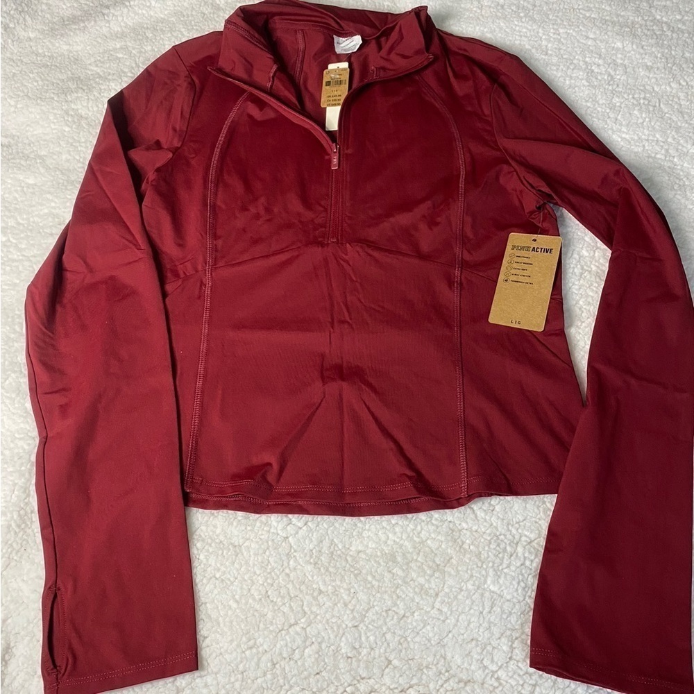 NWT VICTORIA SECRET Pink active PULL OVER SIZE LARGE - Picture 3 of 6